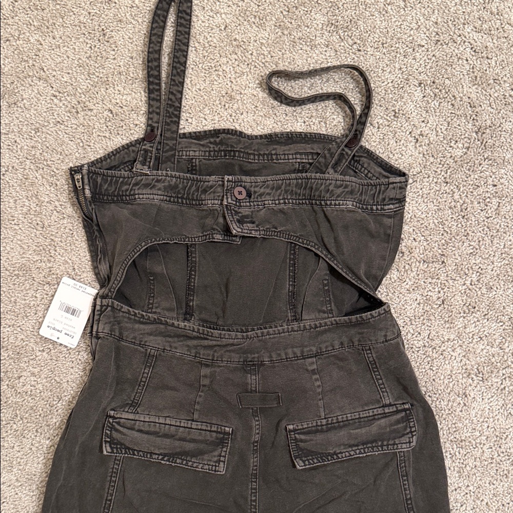 ❤️ Free People Black Cargo Utility Jumpsuit - Picture 4 of 5